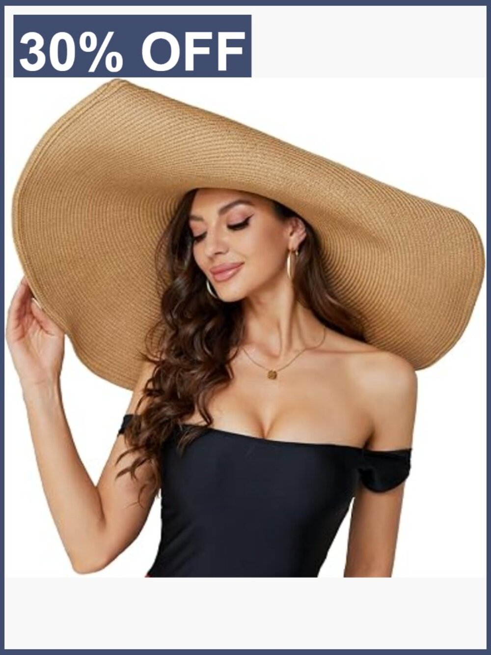 Oversized Wide Brim Floppy Sun Hat Foldable Straw Beach Hat Women